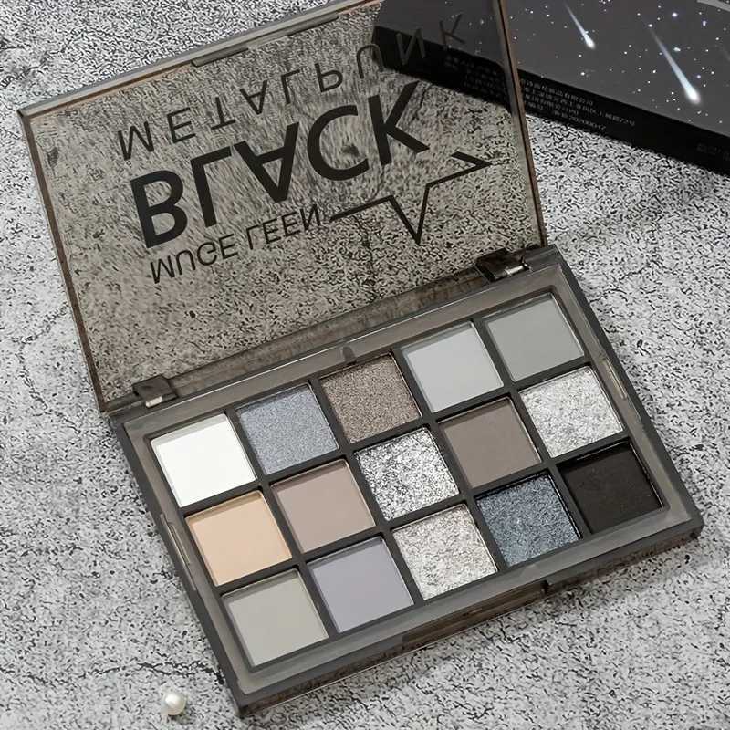 Smoky Black Eyeshadow Palettes 15 Color Dark shimmer matte metallic makeup palette light gray dark silverXJ250520