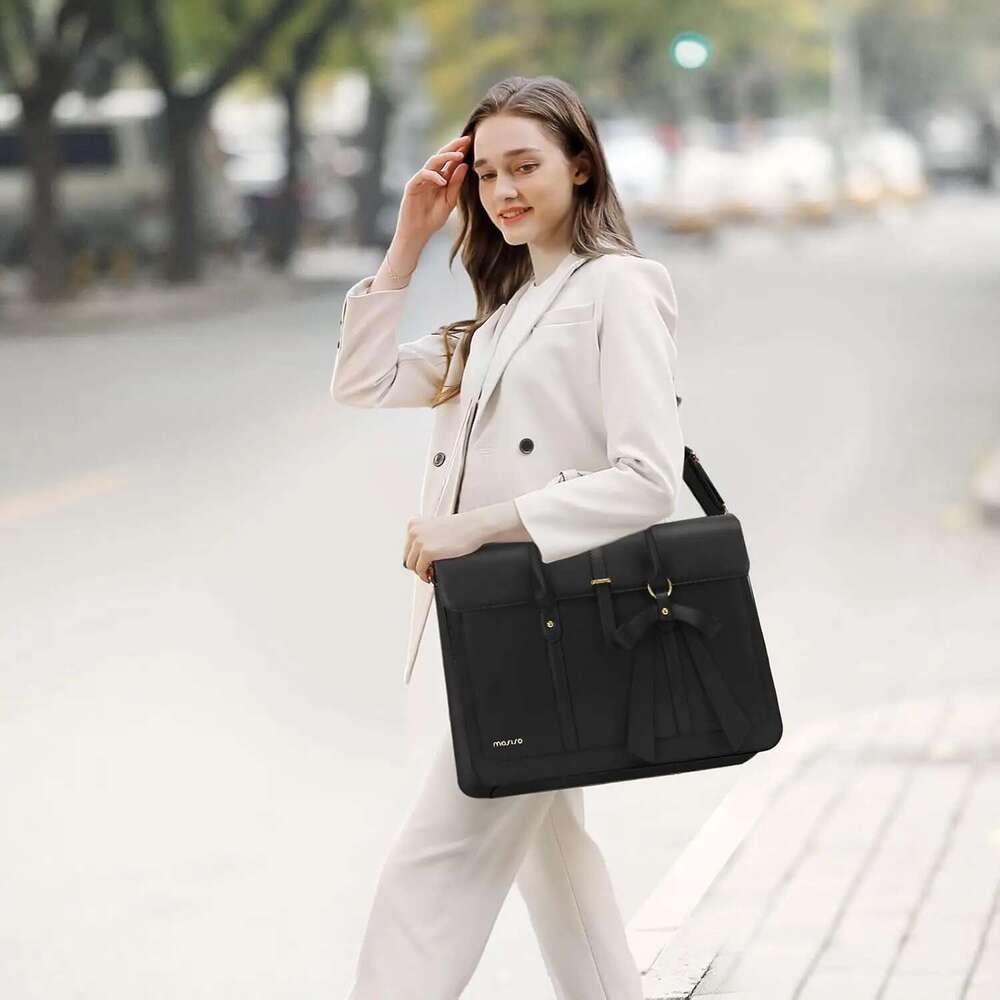 15 15.6 16 inch Laptop for Women Book Air Pro M3 M2 M1 HP Dell Asus Notebook PU Leather Computer Shoulder Bag Backpack