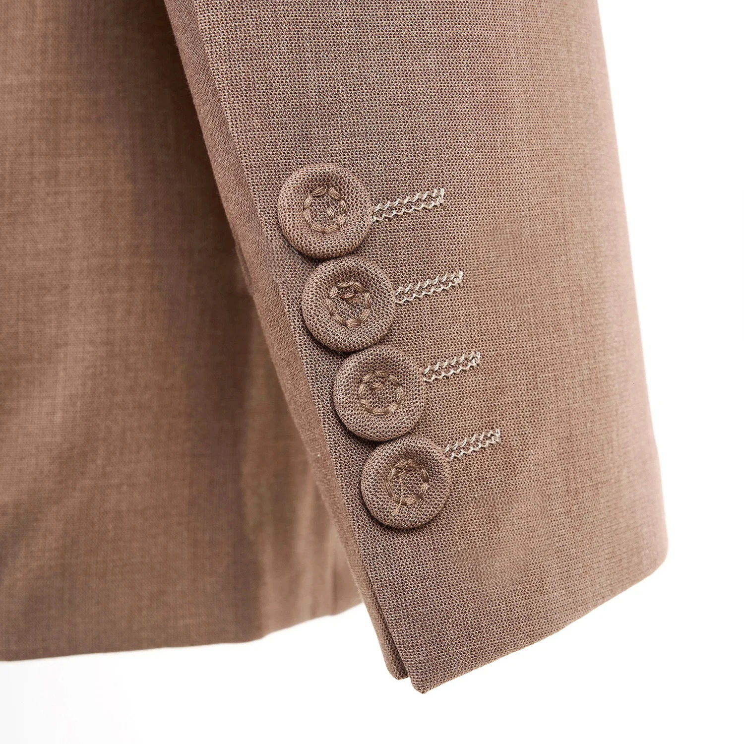 Elegant Suits for Men Brown 2 Pieces Blazer Pants Set High Quality Double BreastedButtons Wedding Party 250516