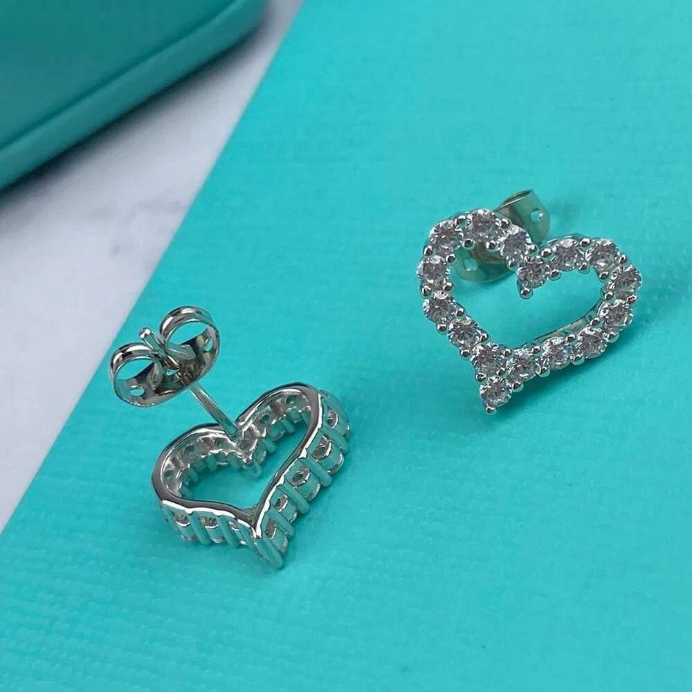 0.6/1.2cttw Heart Shape All Moissanite Stud Earrings for Women 925 Sterling Silver White Gold Plated Wedding Party Jewelry Gifts