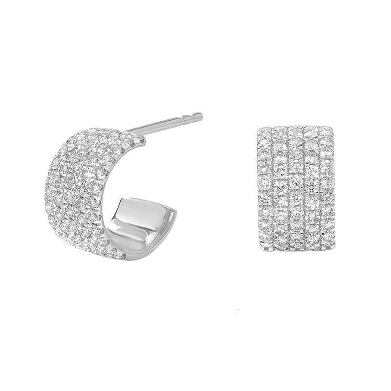 Fashionable sterling sier exquisite jewelry, women's gold-plated zircon bridal earrings, girls' earrings