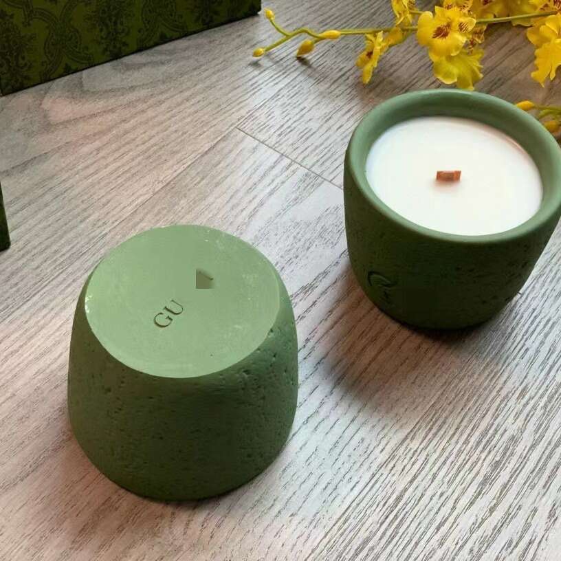 G Carving Avocado Green Cup Wall Home Aromatherapy Candle Two Pack Gift Set 12315