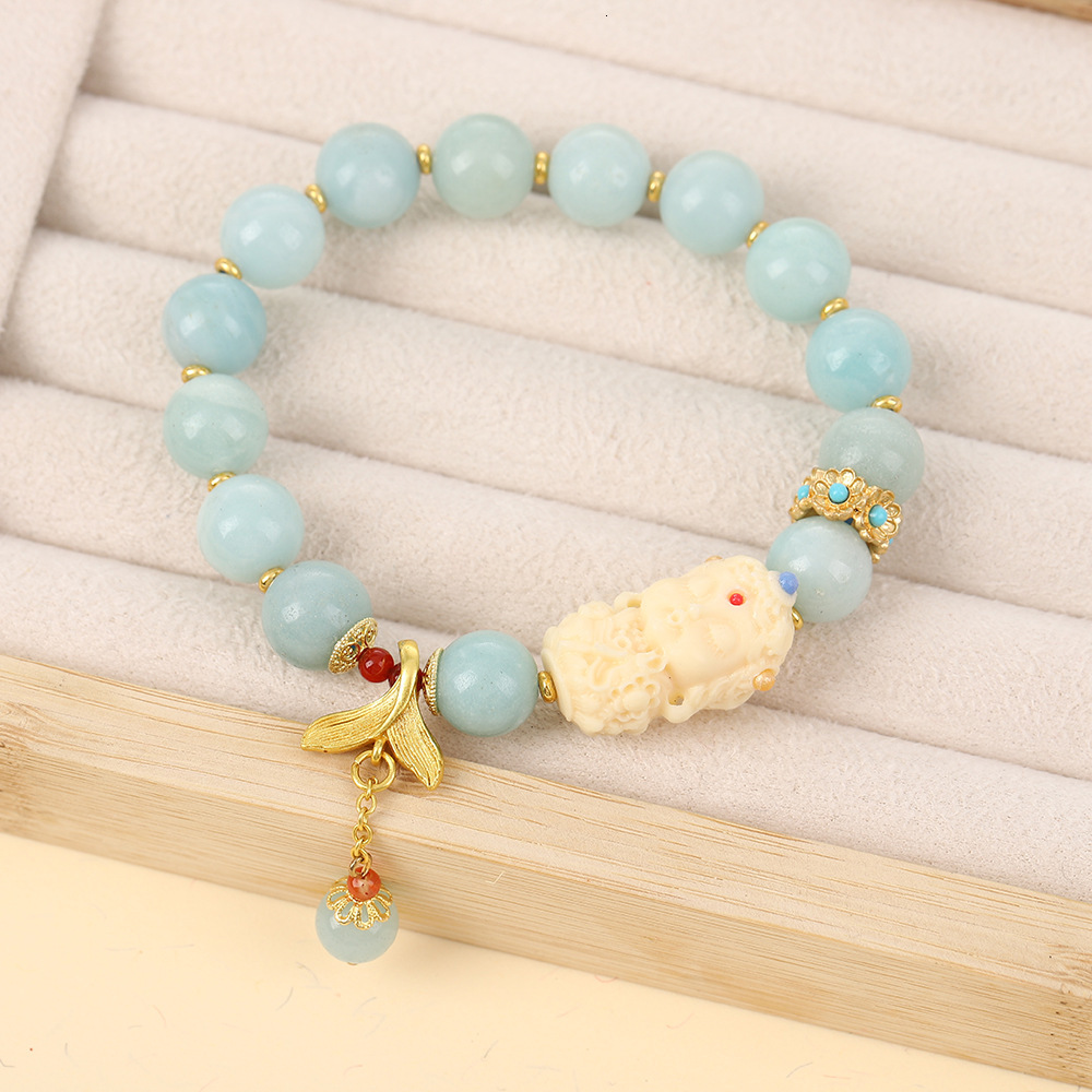creative fish tail pendant bracelet, women's temple, Tara, lotus flower, classic cultural toy store, hot selling Chinese style bracelet