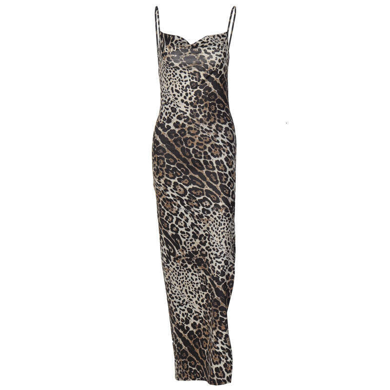 Halter Dress Wind Women S Summer New Fashionable Printed Sexy Backless Slit Suspender Dress Maxi Dress