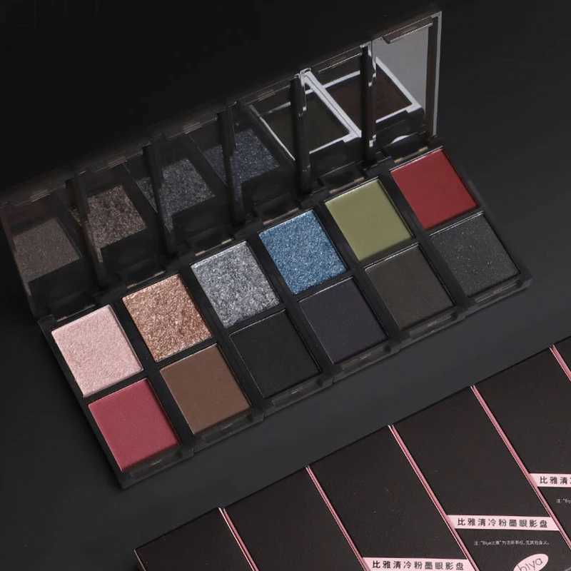 2 Colors Eye Shadow Palette Matte Glitter Eyeshadow Gothic Red Black Pigments Waterproof Earth Color Shimmer Portable CosmeticsXJ250520
