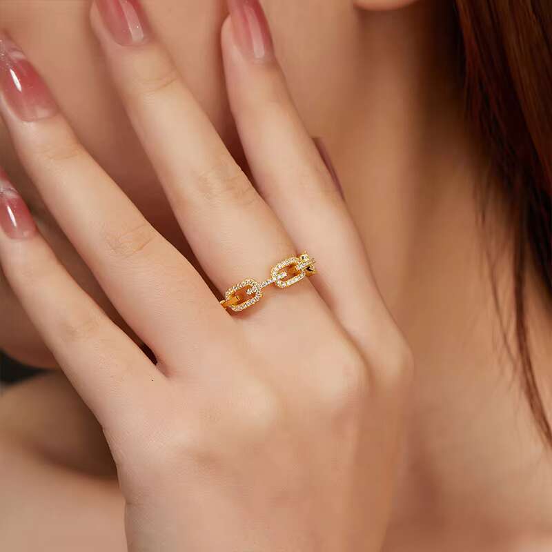 Gorgeous Jewelry Shining Fashion Hip Hop Style 925 Sterling Silver Full 1mm Moissanite Ring for Women Wedding Engagement
