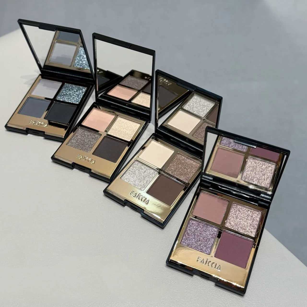 4-Color Shimmer Matte Eyeshadow Palette Smoky Rose Pink Glitter Pigment Eye Shadow Lasting Waterproof Make Up Palette CosmeticsXJ250520