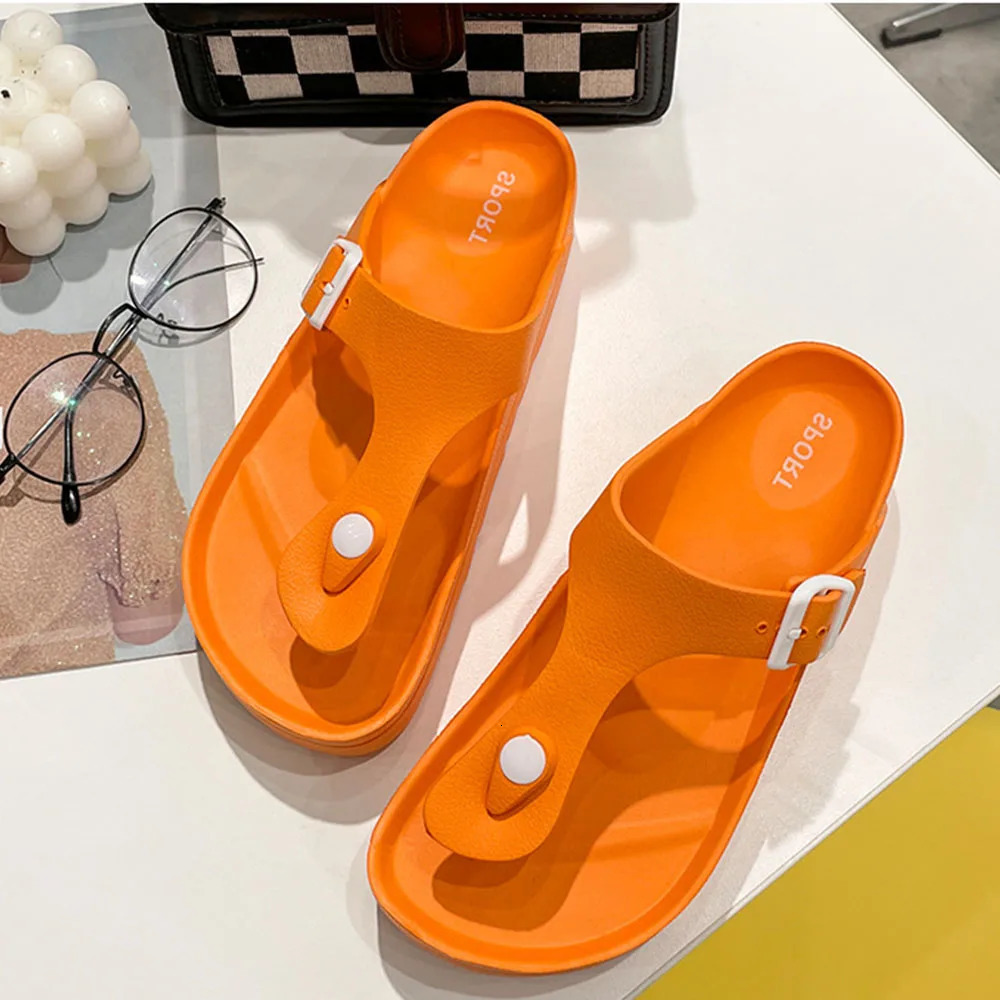 Bebealy Fashion Women Flip-flops Sandals Women EVA Flat Sandals Waterproof Beach Sandals Thick Sole Cushioned Pool Shower Shoes 250519