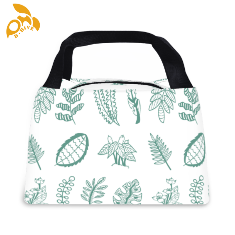 Free delivery. fashion designers customize round, beige and white semi-long, lightweight, simple and portable hand-held insulated lunch bags