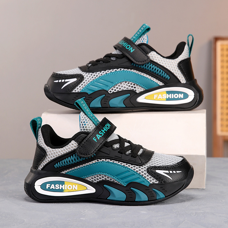 Ddmyshoesvip Children S Sports Spring And Autumn Season Mesh Breathable Soft Soled Boys Running Shoes Black Dad Shoes