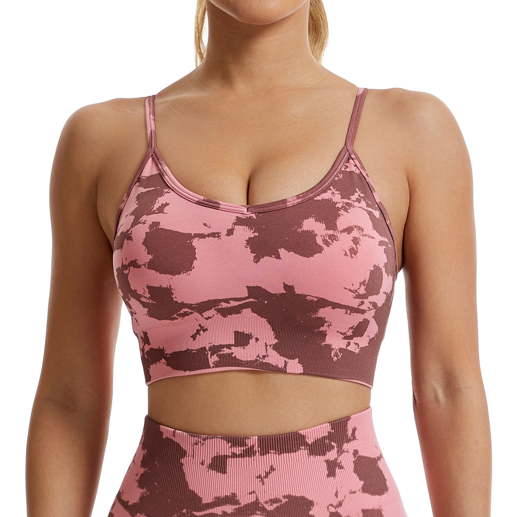 Printed camisoles, camouflage sports women's underwear, outerwear, running bras, beautiful back, fitness yoga clothes