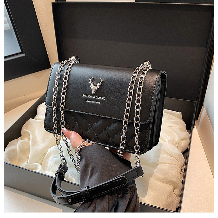 High quality brand hot selling high-end diamond grid embroidery thread 2025 new model single shoulder women's light luxury chain small square bag