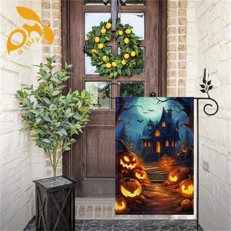 Free shipping Linen Garden Flag 12-18inch Home Patio Lawn Decorations Double sided printing