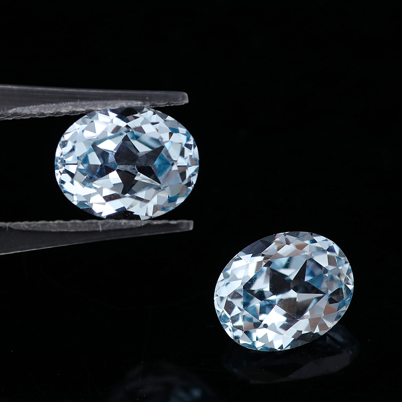 Beautiful Light Blue Synthetic Sapphire Oval Cut Lab Create Loose Aquamarine Gemstone Wholesale Price Lab Grown Gemstone for Jewelry Making