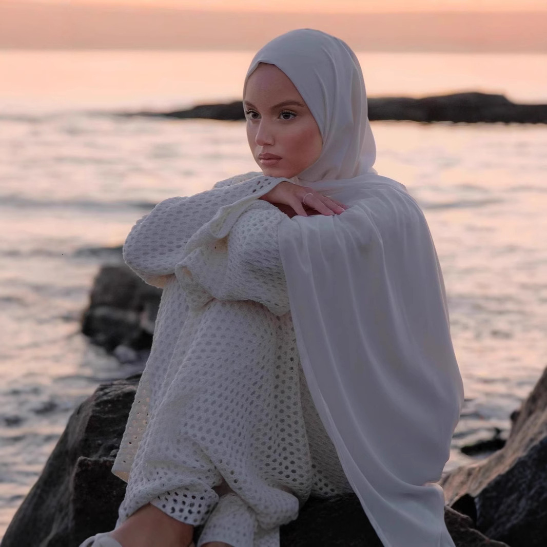 2025 Designer Fashion Casual Women Dubai Hollow Loose Robe Long Dress