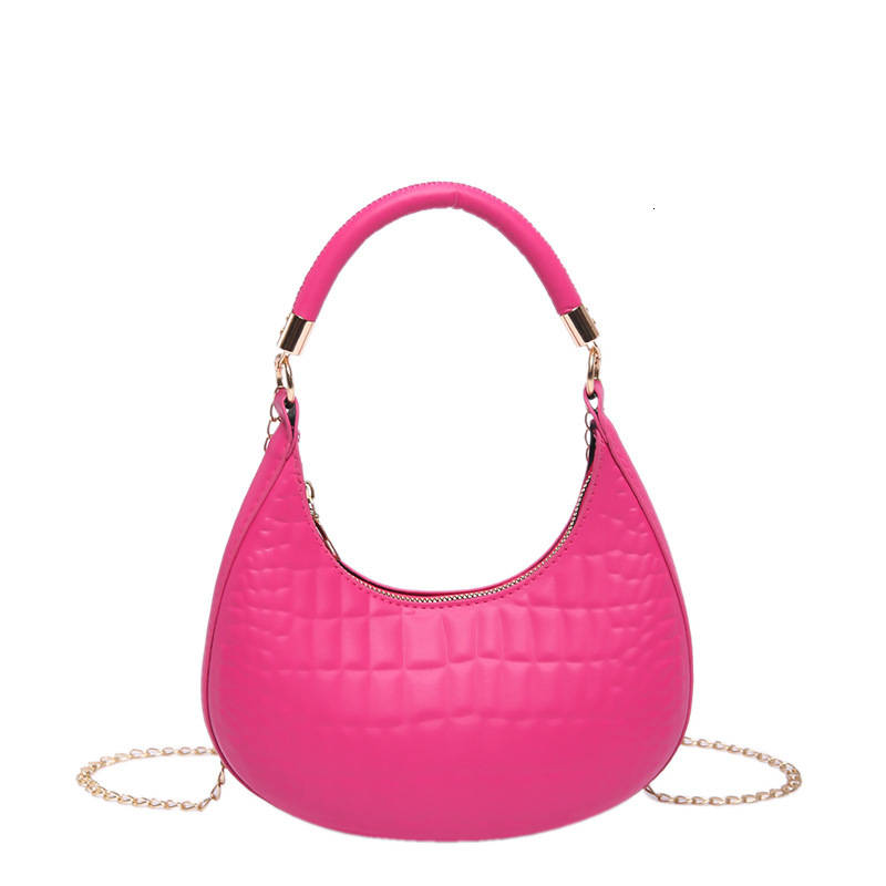High end fashion versatile women's hand-held crescent 2024 new light luxury crocodile pattern single shoulder crossbody chain bag