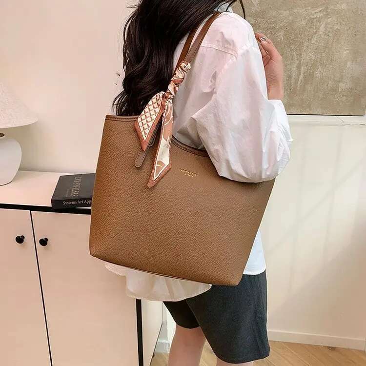 2025 Spring Double ed Zippered Tote Shoulder Bag Women Adjustable Strap Spacious Work Travel Essentials Lightweight