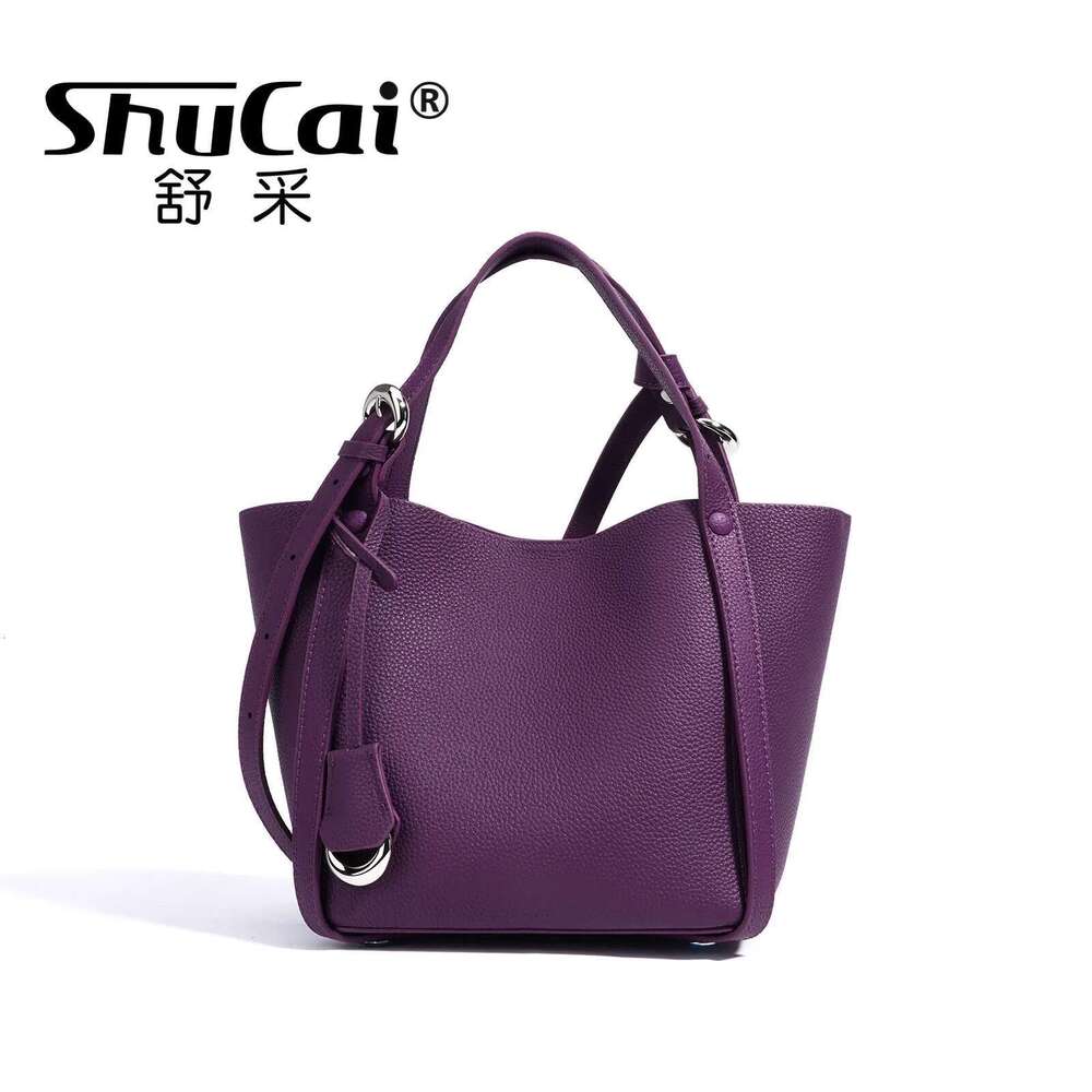 Designer Women's Leather Cowhide Fashion Female Handbag Commuter Vegetable Basket Shoulder Crossbody Ladies Bag