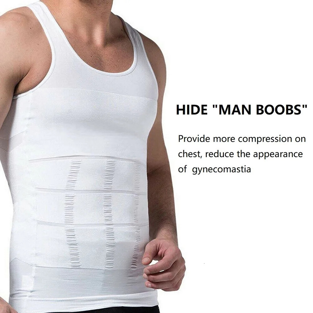 Mens Compression Shirts Tank Tops Undershirts Mens Slimming Body Shaper Vest Sleeveless Abdomen Slim Vest Fitness Workout 250520