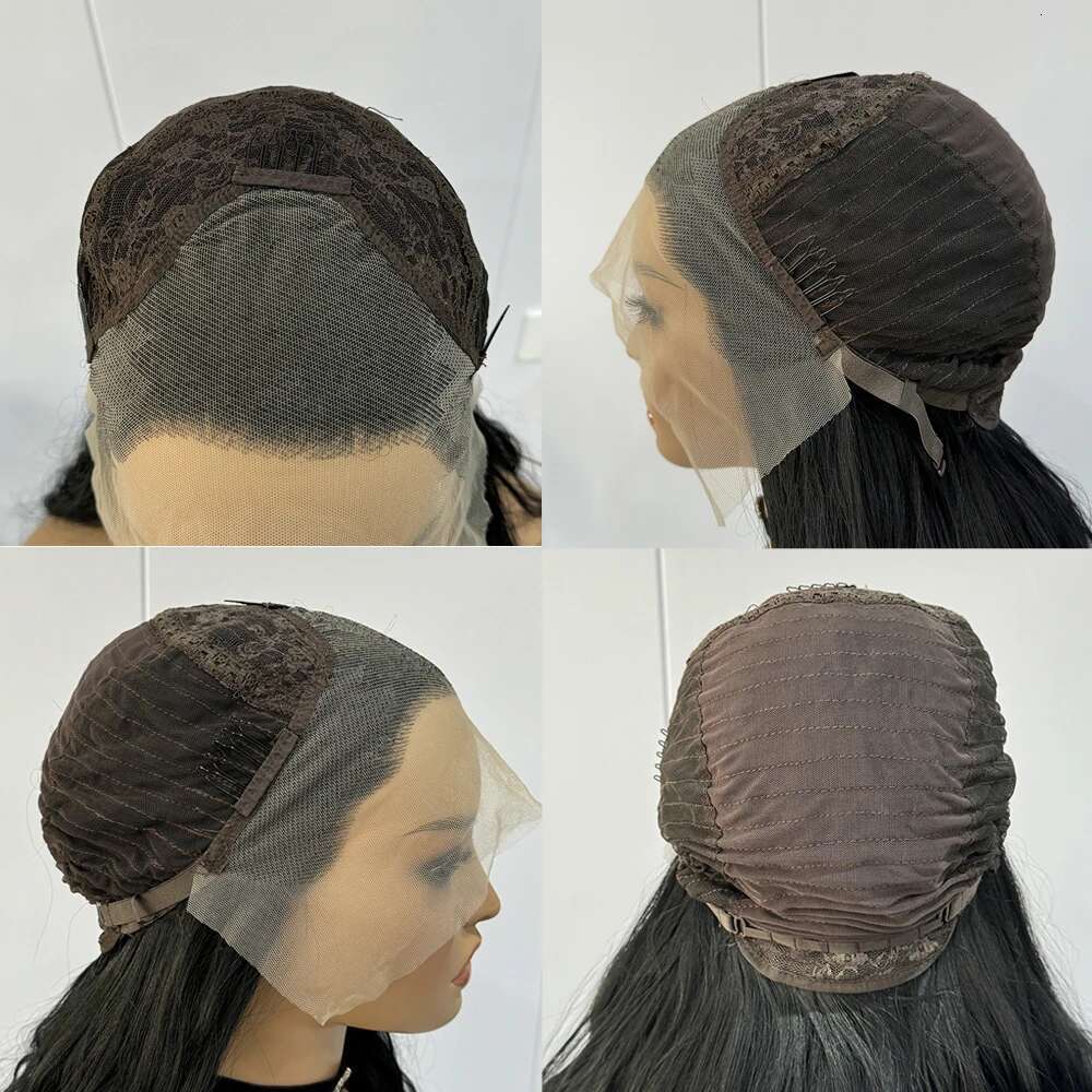 Dark Synthetic Long Straight Lace Front Silky Hair Glueless For Women Natural Hairline Green Wig Cosplay