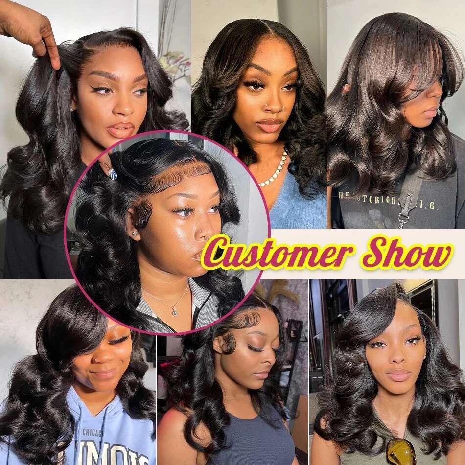 Short Bob Wig 100% 13x4 Human Hair Ginger Orange Brazilian Body Loose Wave Lace Front Wigs On Sale