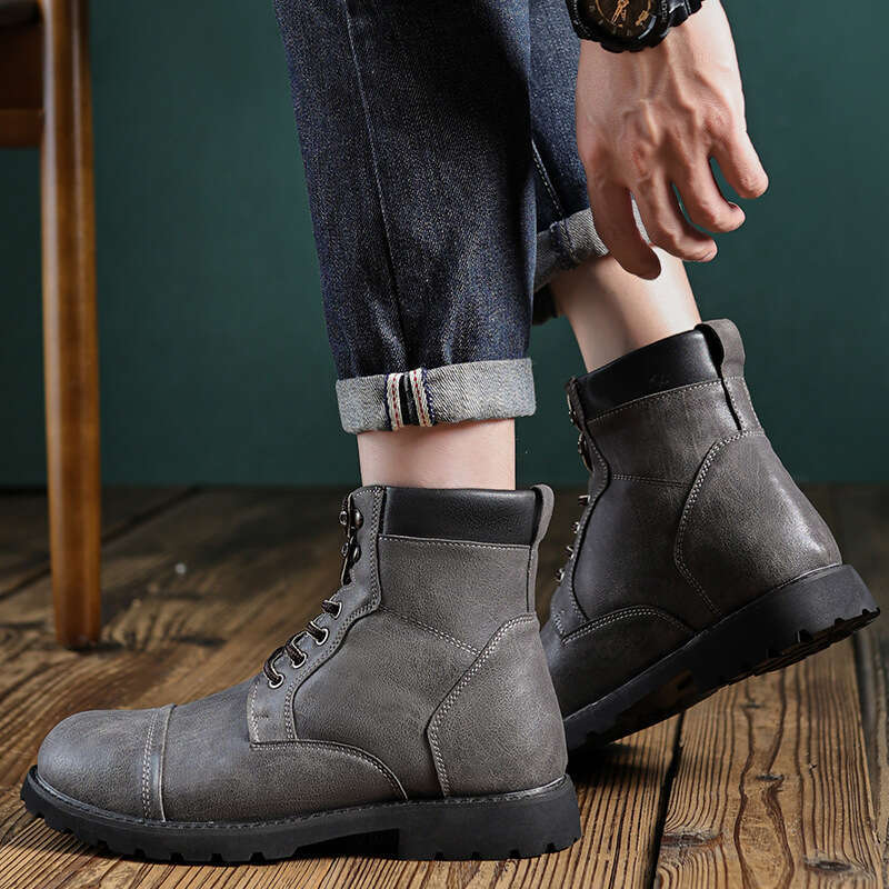 Martin and winter shoes autumn 2024 British high top boots men's