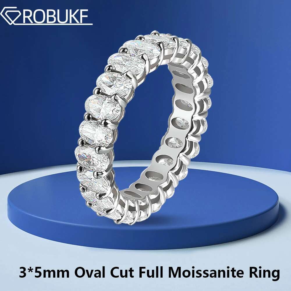 2.5/6.6cttw Oval Cut Moissanite Engagement Ring For Women 925 Sterling Silver Lab Diamond Promise Wedding Band Jewelry Certified