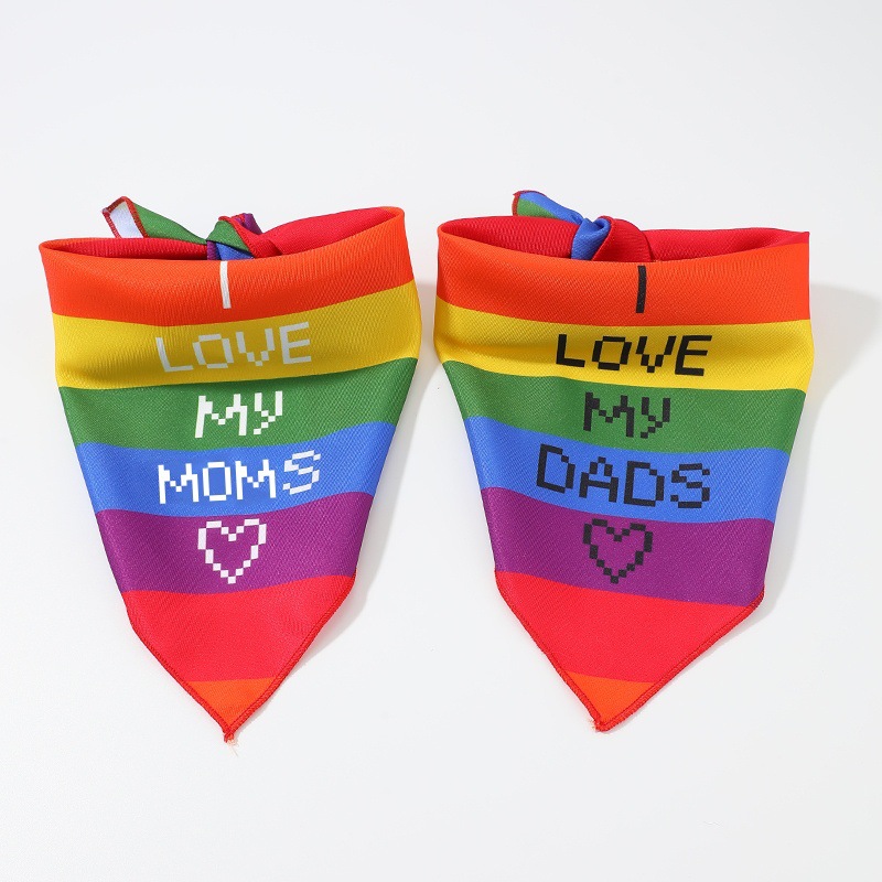 New Rainbow Stripe Pet Bandana for Small to Medium Cats and Dogs LGBT