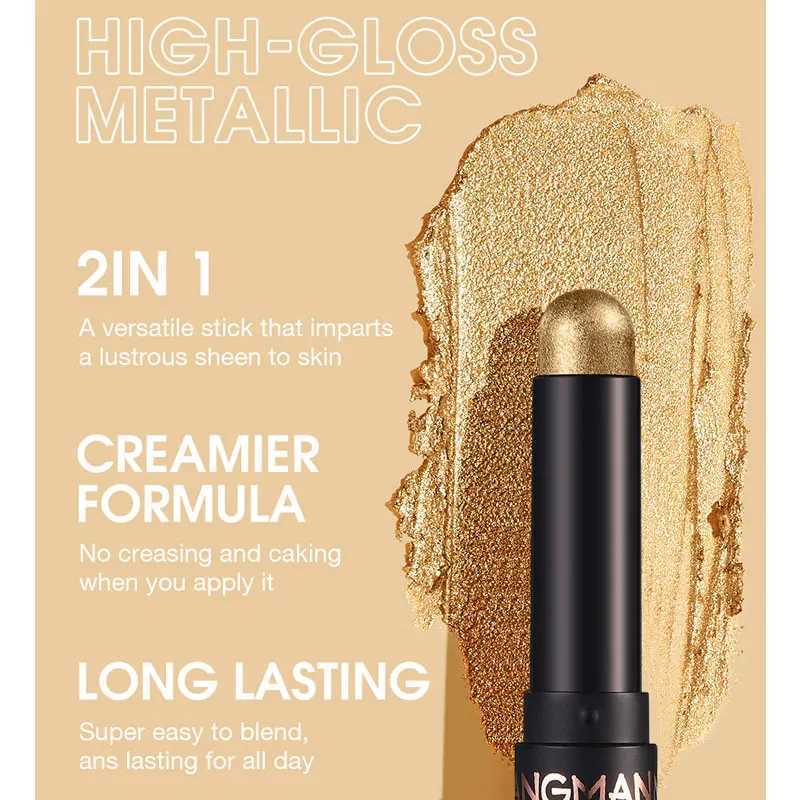 2 IN 1 Eyeshadow Highlight Stick Matte Waterproof Long Lasting Palette Gliter For Eyes Korean Cosmetics Makeup For Women W250520