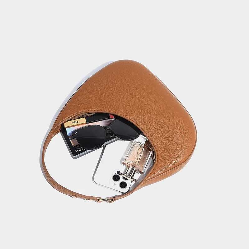 Vintage Half Moon Bags For Women Luxury Designer Handbags And Purses New In PU Lychee texture Rivet Small Underarm Shoulder M250520