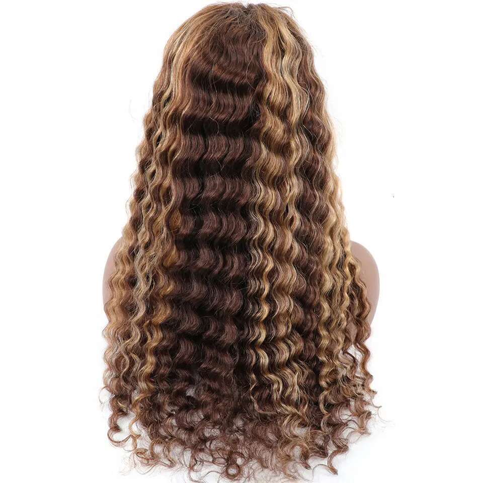 12A Wear Wig 180% Ombre Highlight Deep Wave 4x4 Hd Lace Glueless Cut Pre Plucked Human Wigs Ready To Go