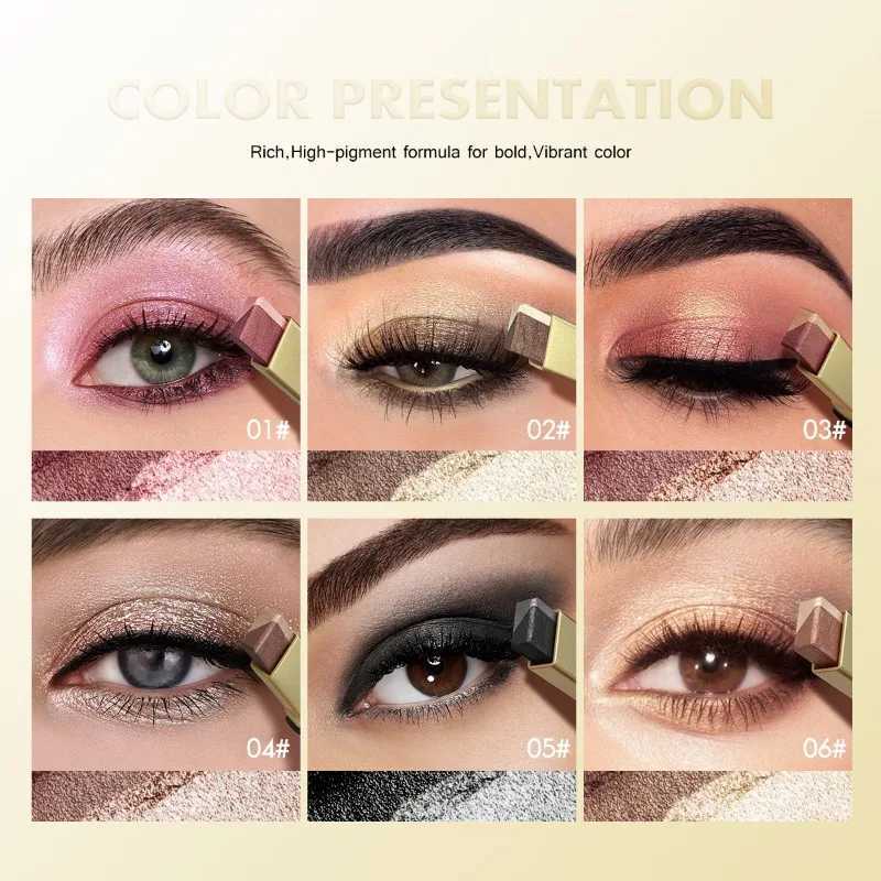 Double Color Eyeshadow Stick Glitter Highlight Shadow Stick Eye Makeup Waterproof Lasting Shimmer Metallic Eyeshadow MakeupXJ250520