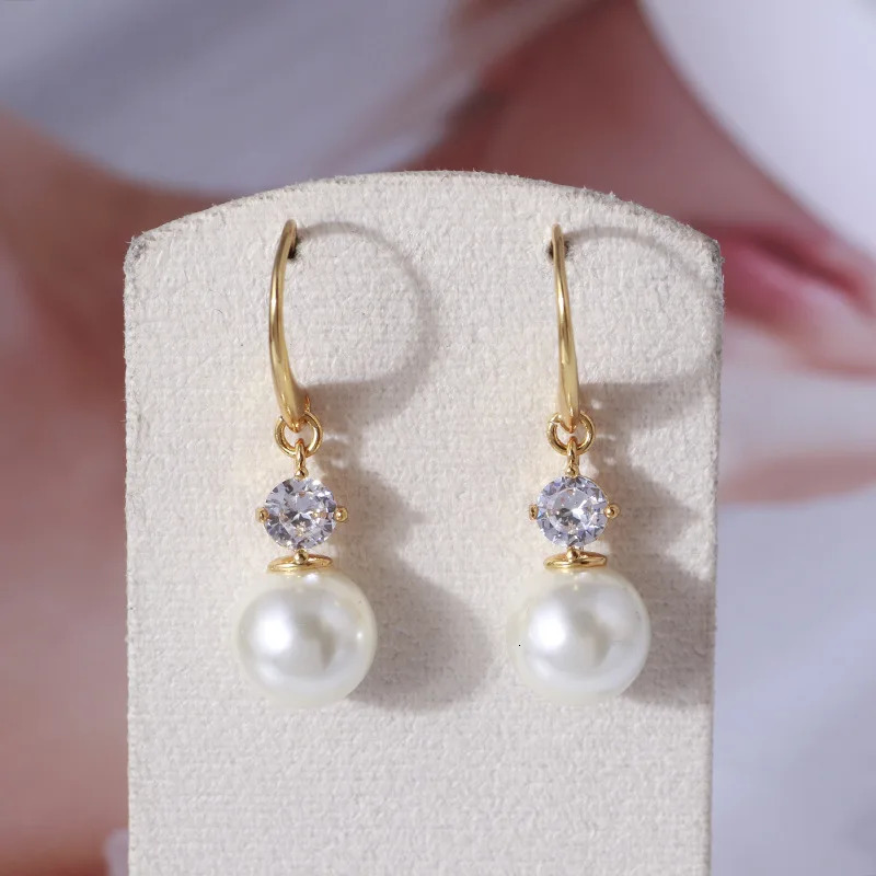 Jewelry Inlaid With Zircon Pearls Pendant Earrings Multicolored Womens Simple Temperament Mixed Batch 250520