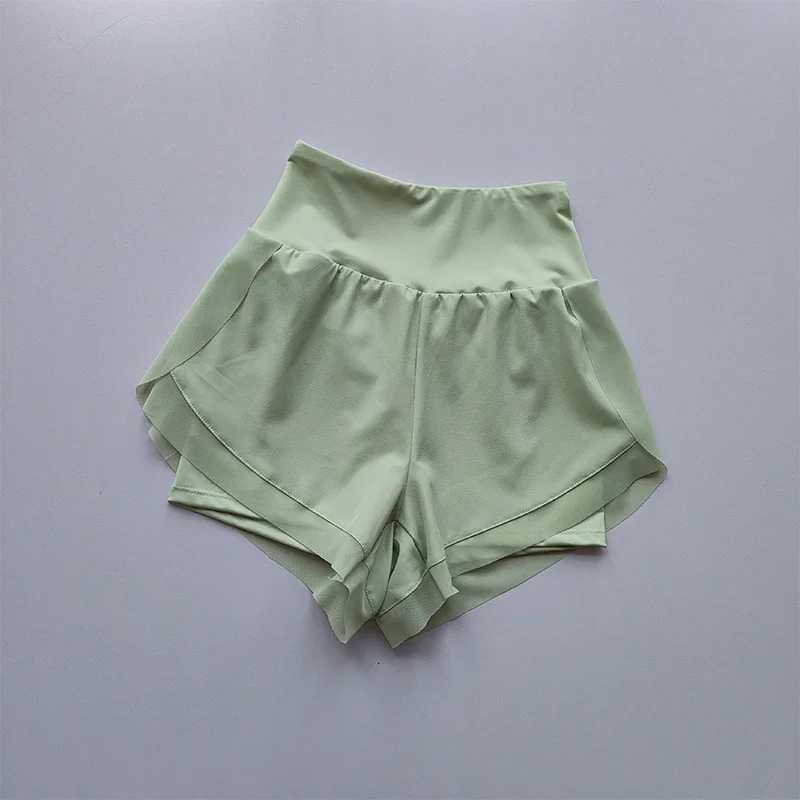 Summer Womens High-Waisted Sports Shorts Mesh Breathable Double-Layer Quick-Dry Gym Fitness Running Cycling Yoga ShortsXJ250520