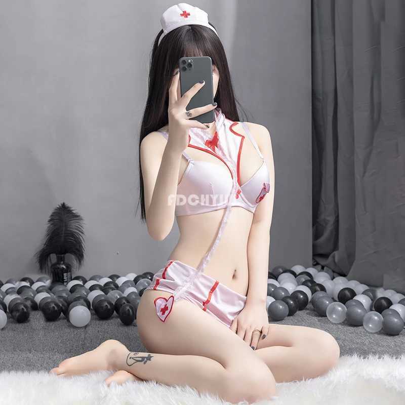 Nurse Costume Role Play Love Live Cosplay Sexy Girl Lingerie Women Pink Underwear Fancy Anime Uniform Nurse Set Costumes R250520