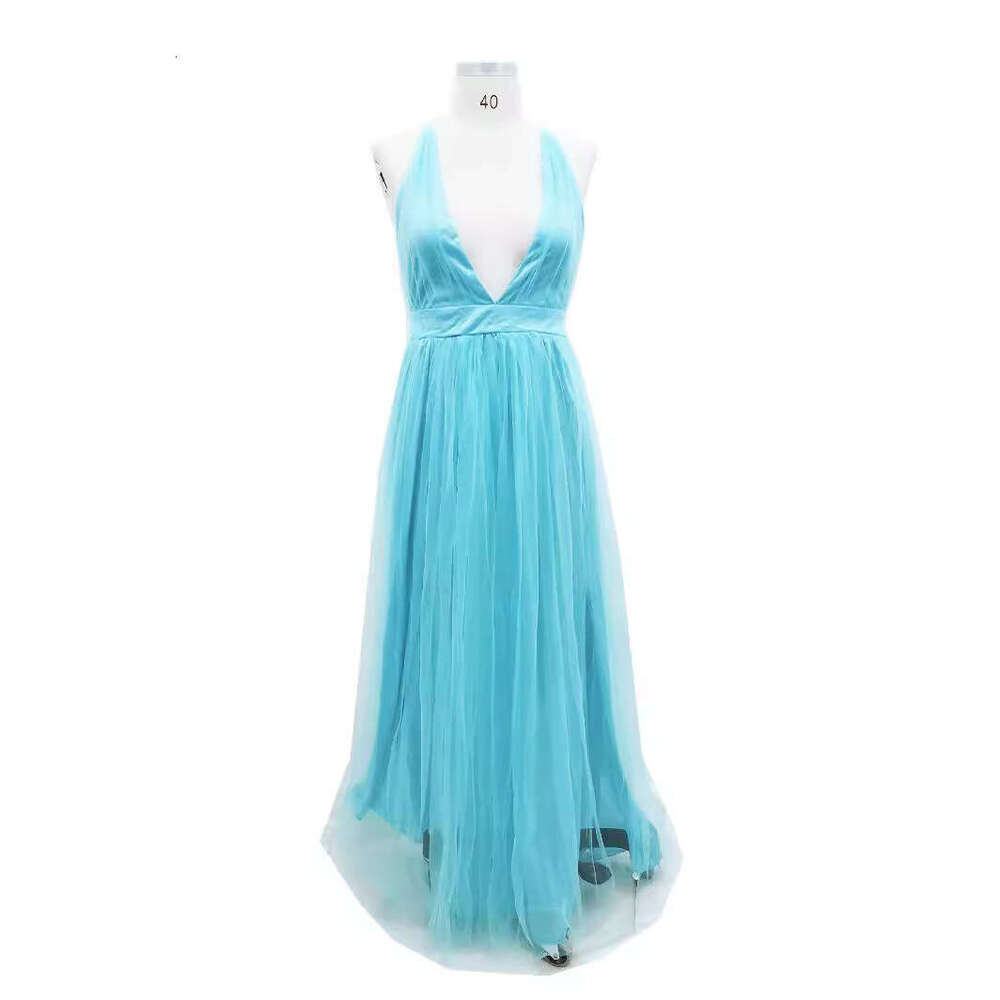 European American popular mesh camisole dress long skirt 2025 new style chic and elegant clothing