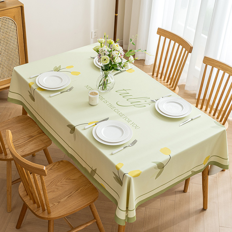 T0470 new lambskin printed tablecloth light luxury atmosphere tablecloth waterproof and oil-proof washable coffee table cloth heat insulation