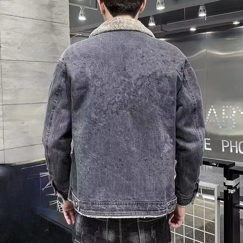 Casual Male Jean Coats Korean Clothes Button Mens Denim Jacket On Board Clothing Washed Low Price Elatic Y2k 250516