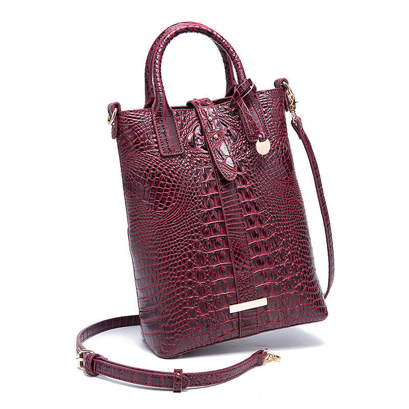New Handheld Crossbody Women's Bag with Multi color Concave Crocodile Pattern