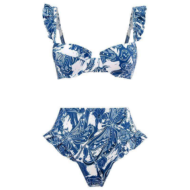 DHessentials Three Pieces Swimsuits For Women With Matching Wrap Skirt Swim Top Tummy Control Bikin Bottom Mesh Sheer Cover Ups