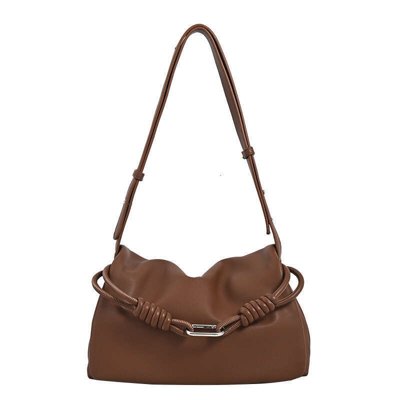 Women's Bags Designer Autumn/Winter New Knitted Soft Leather Tote Women's Single Shoulder Crossbody Commuting Lazy Style Large Capacity Clou