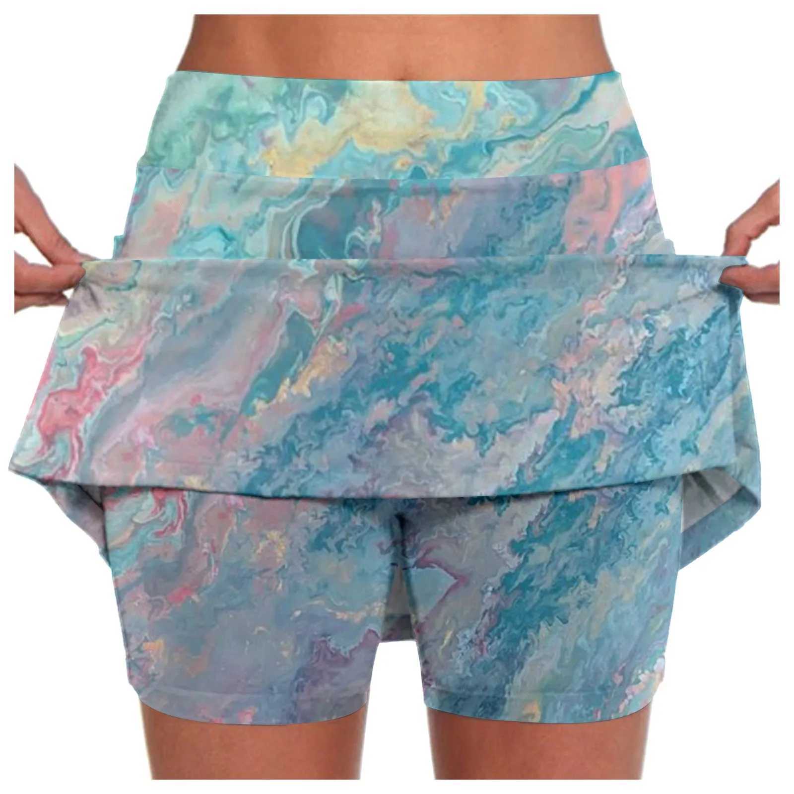 High Waisted Hip Lifting Printed Skirt Womens Casual Prints Tennis Pocket Skirt Yoga Sport Active Skirt Shorts Skirt XJ250520