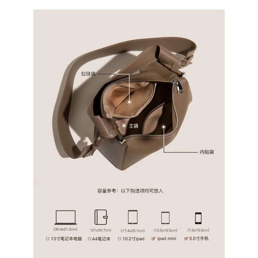 Women's Bags Designer VOAETEC First-Layer Cowhide Underarm Women New Fashion Leather Shoulder Crossbody Boston Pillow Bag Casual Versatile