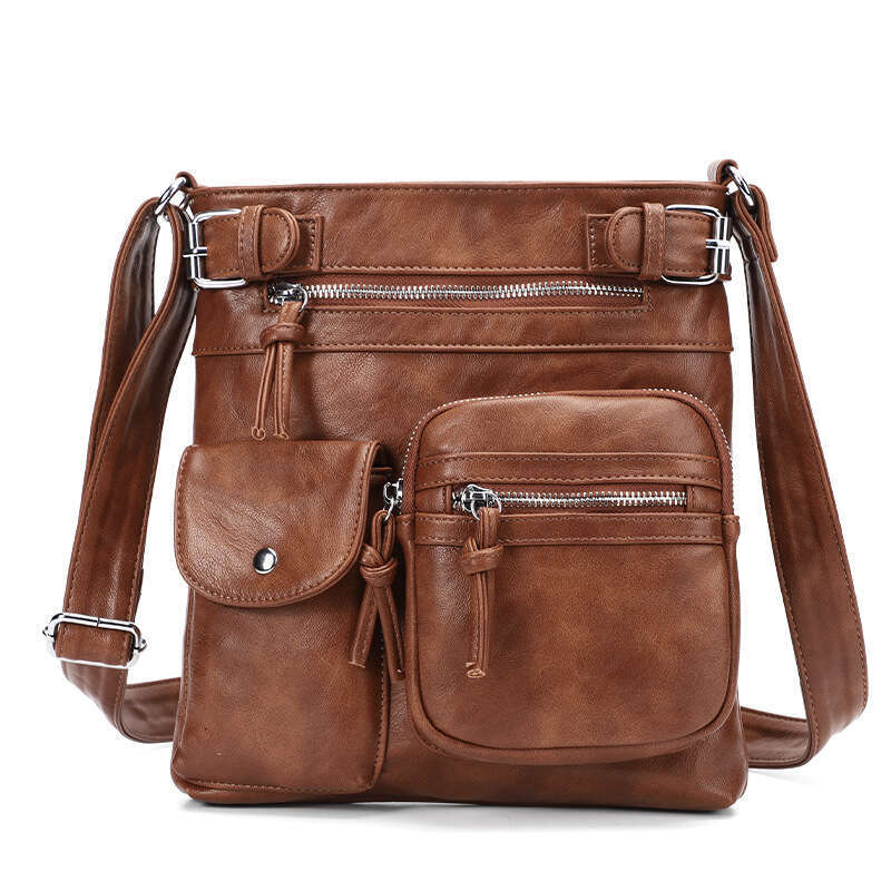Bags, ladies' crossbody multifunctional small square European American fashionable niche PU shoulder bag, 2025 new style, unique and elegant temp
