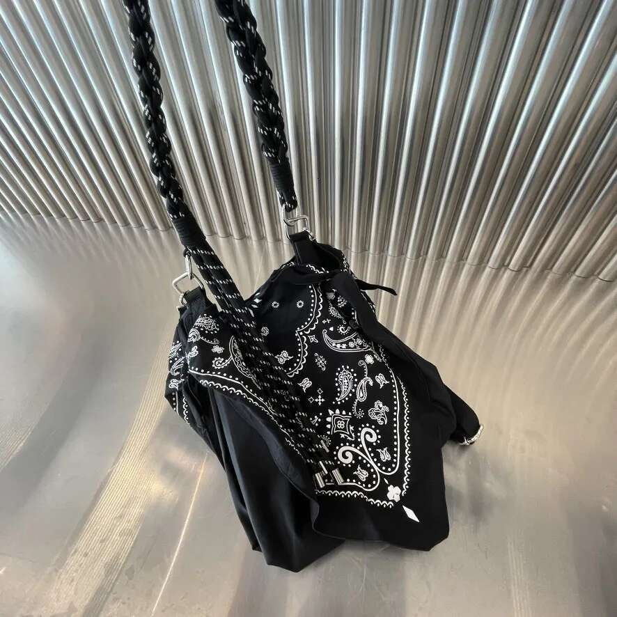 Fashion Paisley Shoulder Bag Bohemian Bandanna Printed Crossbody Bags for Women Woven Strap Handbags and Purses Soft Tote