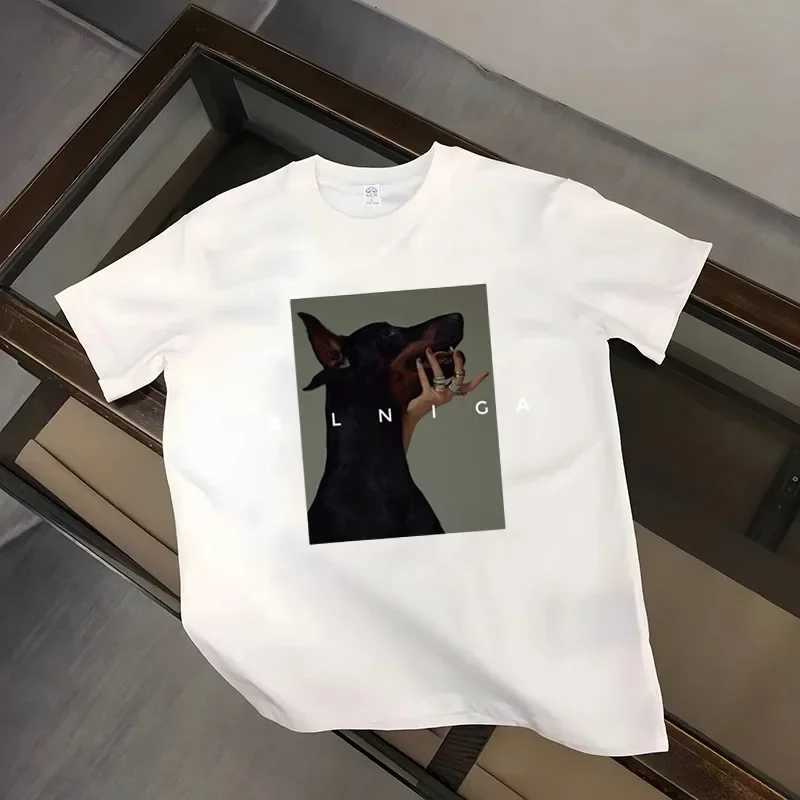 Mens Clothing T-shirt Summer Large Harajuku Running T-shirt Mens Hip Hop Gothic Doberman Street Clothing Sportswear T-shirtXJ250520