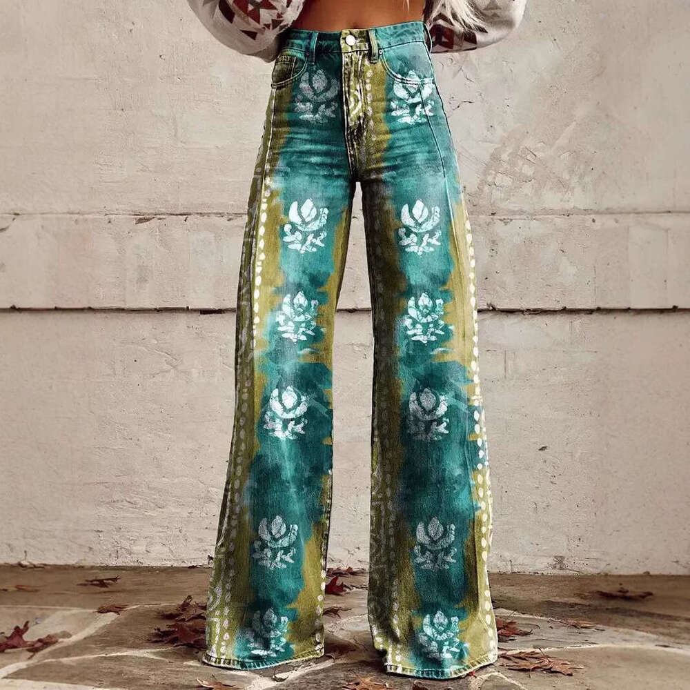 2025 Plus Size Women's Thin Imitation Jeans Casual Pants