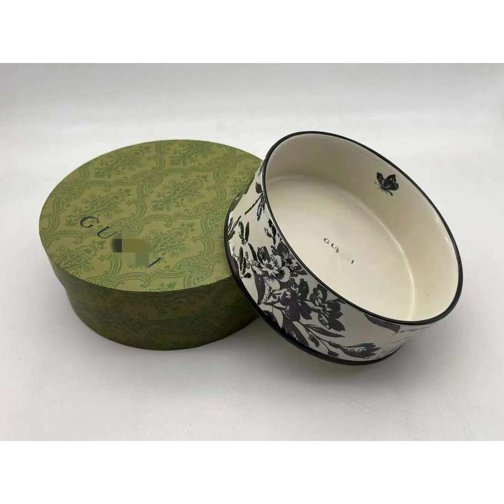 G Home Printed Ceramic Cat Dog Food Bowl Pet Supplies 12315