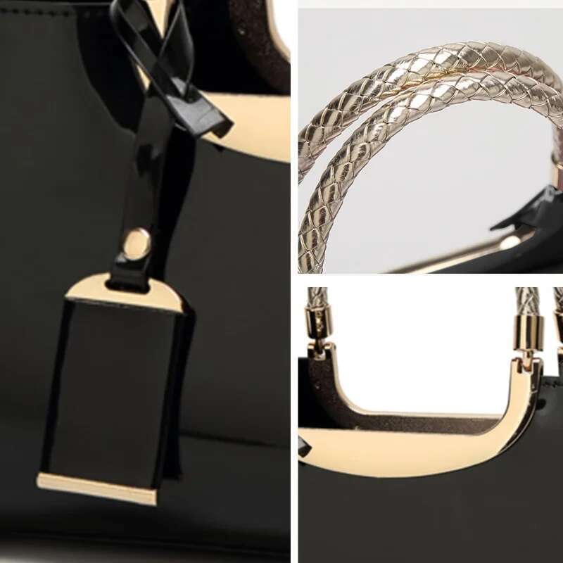 Elegant Ladies' Evening Handbag - Shoulder Bag, Patent Glossy PU Leather Crossbody Bag