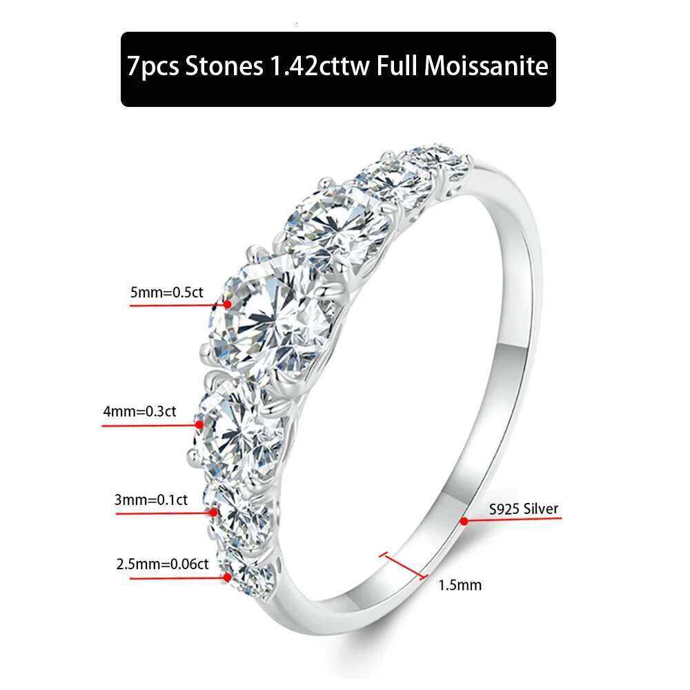 COSFIX D Color Round Women Moissanite Ring s925 Silver 0.5ct Moissanite Rings for Women Luxury Women Moissanite Rings 2023